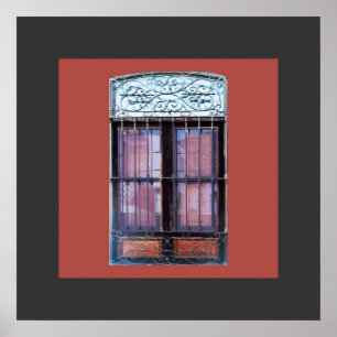 Old Window with Grate in Barranco Poster