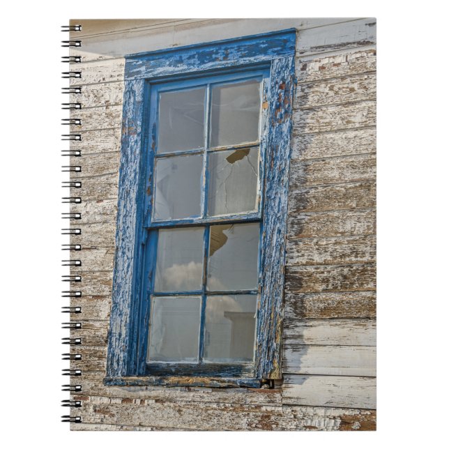 Old Window with Weathered Blue Paint Notebook (Front)