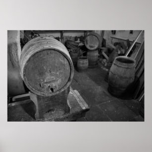 Old wine barrels poster