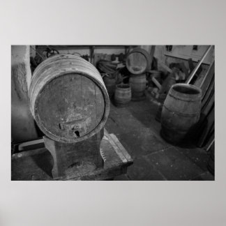 Old wine barrels poster