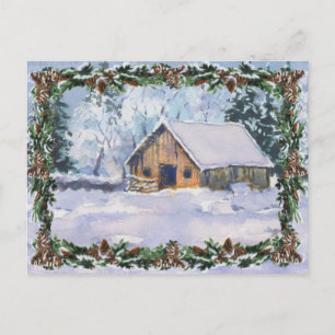 OLD WINTER BARN by SHARON SHARPE Postcard