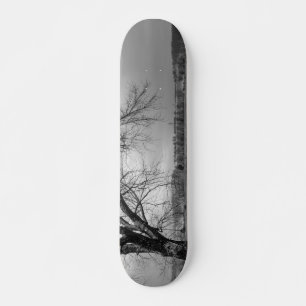 Old Winter Tree Grayscale Skateboard