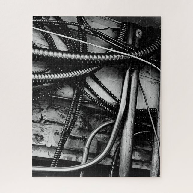 Old Wire Electrical Ducts Pipes Plaster Ceiling Jigsaw Puzzle (Vertical)