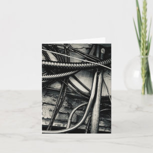 Old Wire Electrical Ducts Pipes Plaster Ceiling Note Card