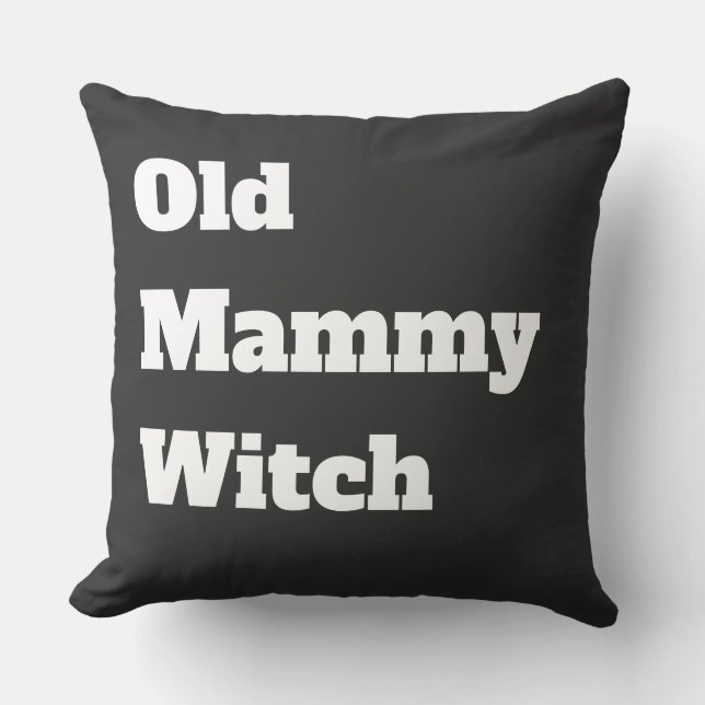 Old Witch Throw Pillow (Front)