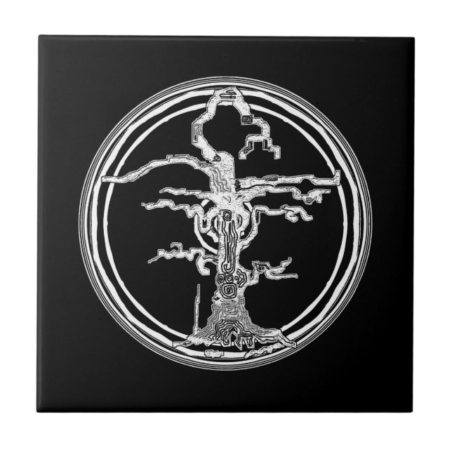 Old Withered Tree Ceramic Tile (Front)