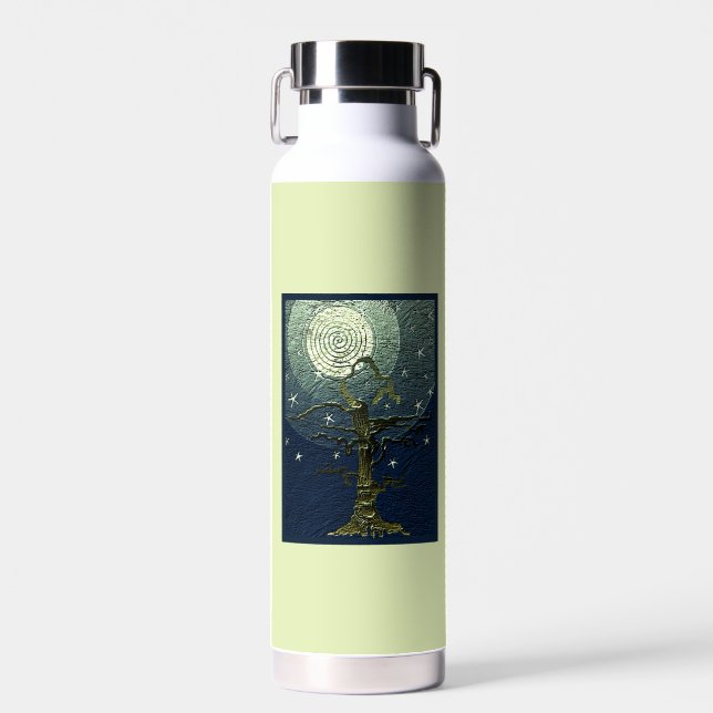 Old Withered Tree Moon & Stars  Y Water Bottle (Front)