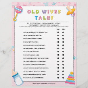 Old Wives Tales [Baby Basics Pink] Custom Letterhead