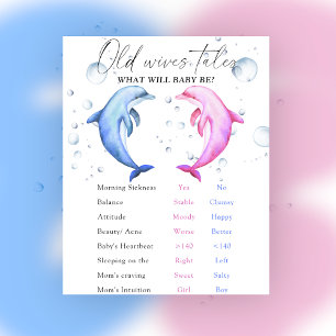 Old Wives Tales Gender Reveal Board  Poster