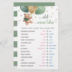 Old Wives Tales Gender Reveal Sage Green