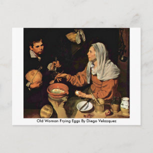 Old Woman Frying Eggs By Diego Velazquez Postcard