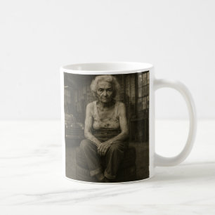 Old woman mechanic in the fifties. coffee mug