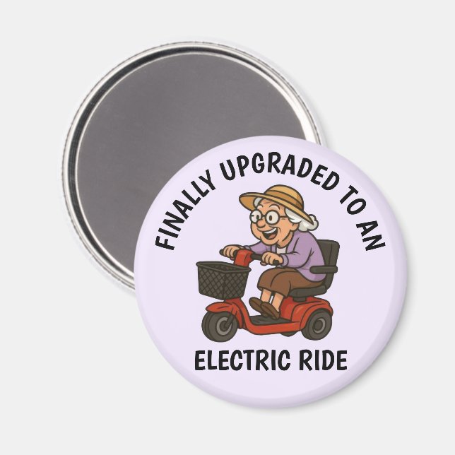Old Woman on Scooter Magnet (Front/Back)