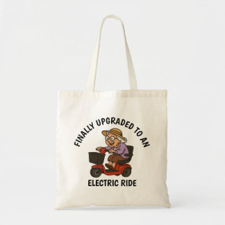Old Woman on Scooter Tote Bag