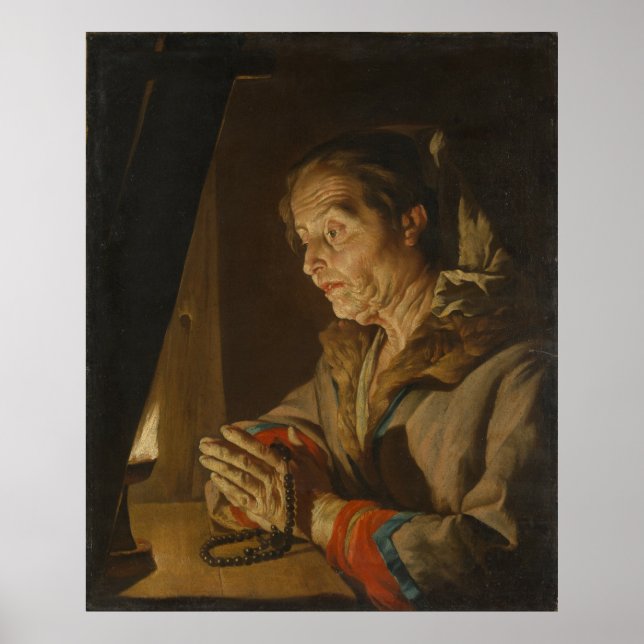 "Old Woman Praying" Poster (Front)