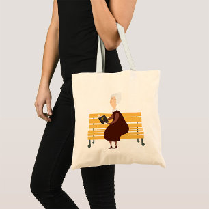Old Woman Reading The Bible Tote Bag