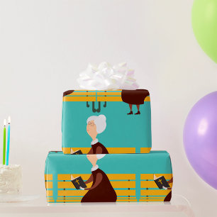 Old Woman Reading The Bible Wrapping Paper