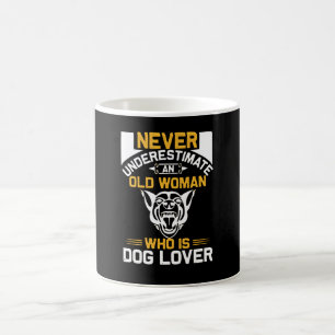 old Woman Who is Dog Lover Coffee Mug