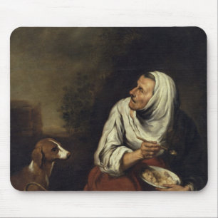 Old Woman with Dog Mouse Pad