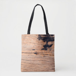 Old wood board, copy space wooden texture pattern tote bag