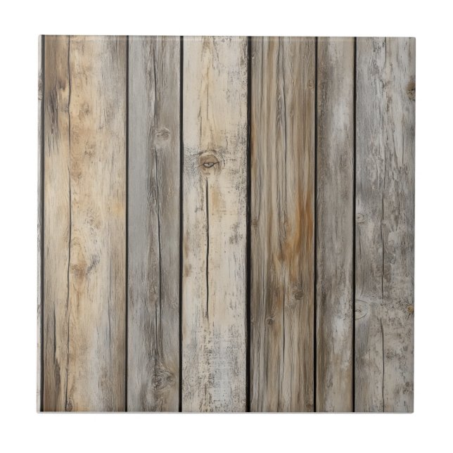 Old Wood Board Pattern Ceramic Tile (Front)