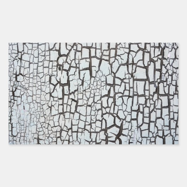 old wood board texture paint grunge shrivelled rectangular sticker (Front)