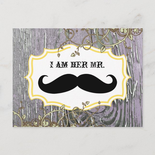Old Wood Country Chic Swirly Vine I am Her Mr. Postcard (Front)