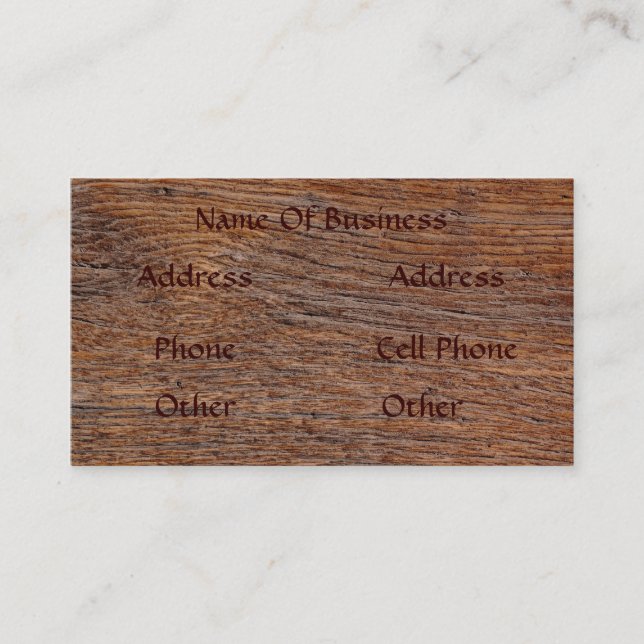 Old Wood Grain Business Card (Front)
