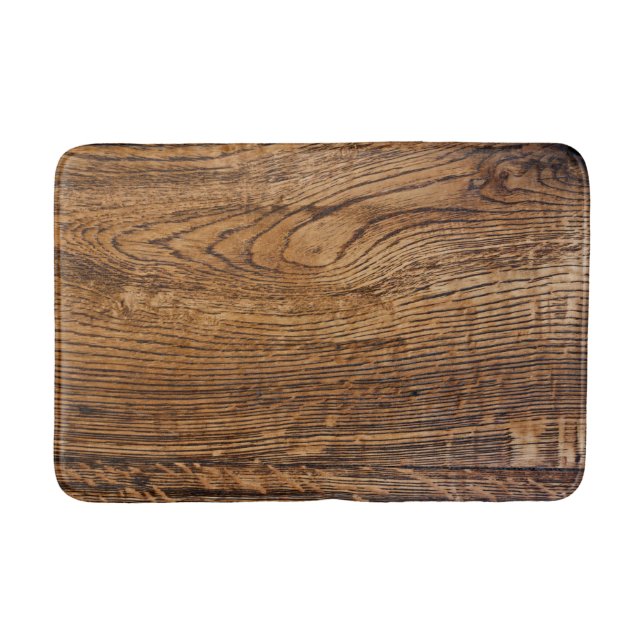Old wood grain look bath mat (Front)