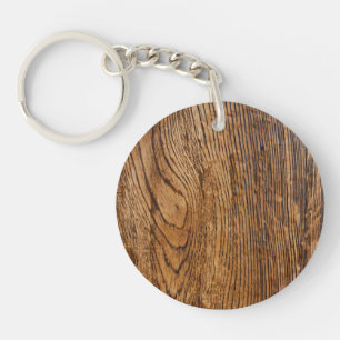 Old wood grain look key ring