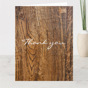 Old wood grain look thank you card
