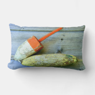 Old wood lobster buoys pillow