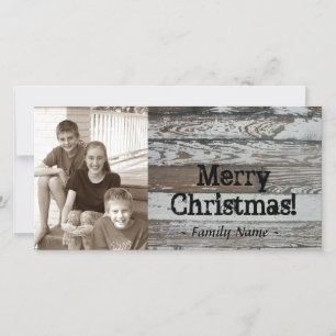 Old Wood Photo Christmas Card