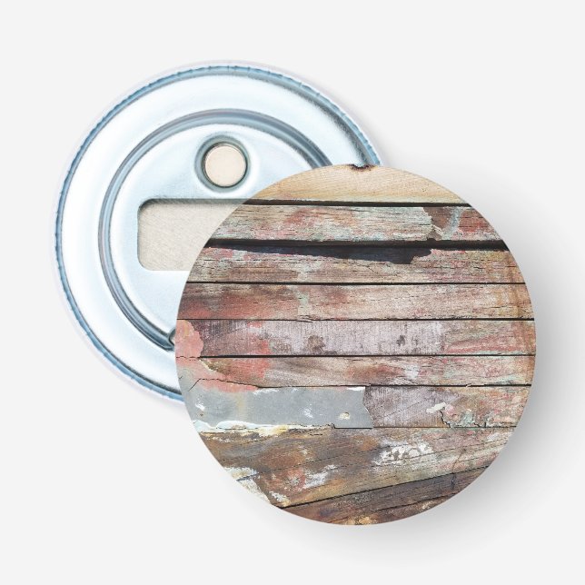 Old wood rustic boat wooden plank bottle opener (Front)