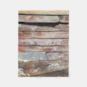 Old wood rustic boat wooden plank fleece blanket