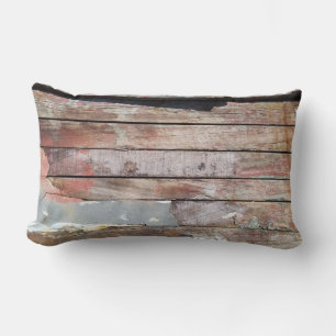 Old wood rustic boat wooden plank lumbar cushion