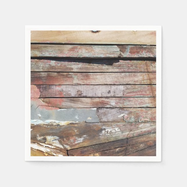 Old wood rustic boat wooden plank napkin (Front)