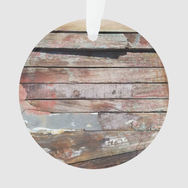 Old wood rustic boat wooden plank ornament (Front)