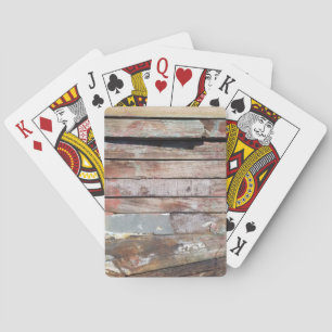 Old wood rustic boat wooden plank playing cards