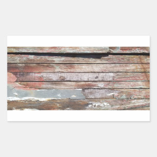 Old wood rustic boat wooden plank rectangular sticker
