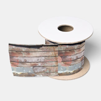 Old wood rustic boat wooden plank satin ribbon