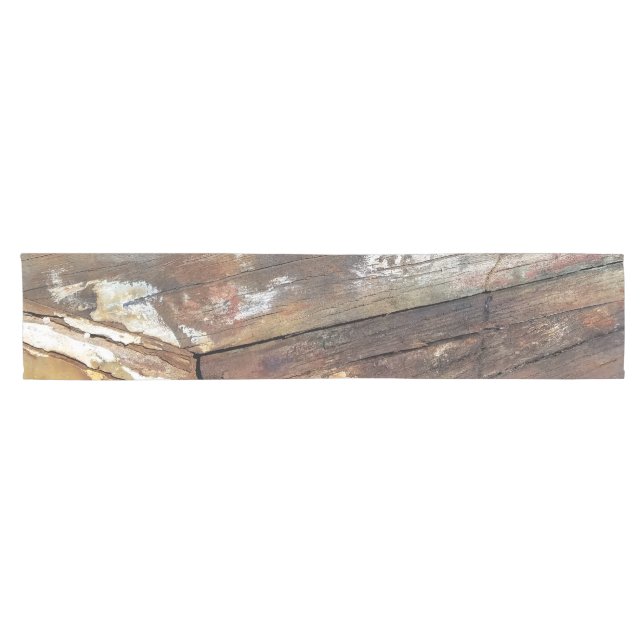 Old wood rustic boat wooden plank short table runner (Horizontal)