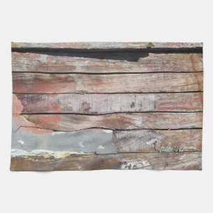Old wood rustic boat wooden plank tea towel