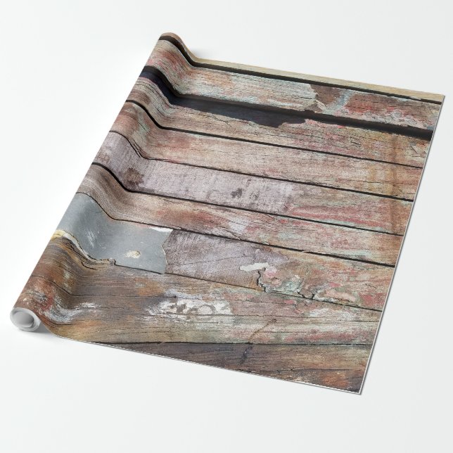 Old wood rustic boat wooden plank wrapping paper (Unrolled)