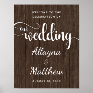 Old Wood Rustic Wedding Welcome Sign