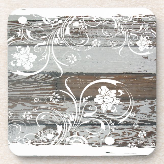 Old Wood Shabby Chic Coasters (Front)