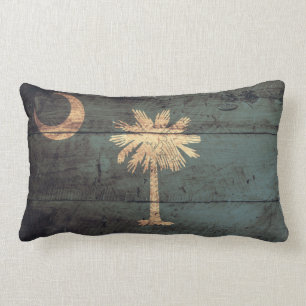 Old Wood South Carolina Flag; Lumbar Cushion