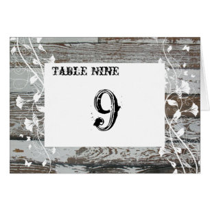 Old Wood Table Number Cards
