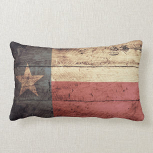 Old Wood Texas Flag Lumbar Cushion