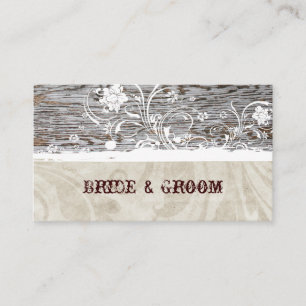 Old Wood Vintage White Lace Place Cards